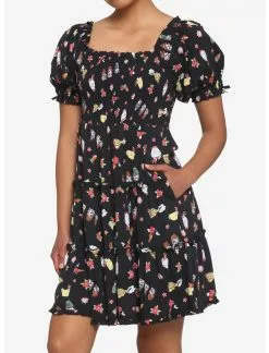 HUNIVERS Her Universe Spirited Away Bathhouse Spirits Smocked Tiered Dress