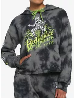 HUNIVERS Beetlejuice Icons Wash Crop Hoodie