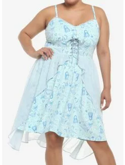 HUNIVERS Corpse Bride Emily Flowy Lace-Up Cami Dress Plus Size