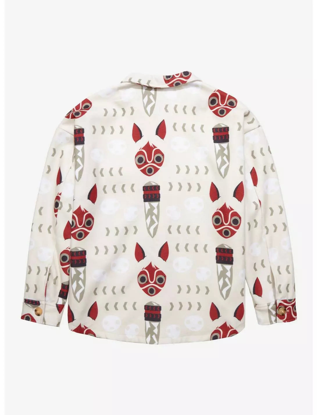 HUNIVERS Studio Ghibli Princess Mononoke San's Mask Polar Fleece Jacket Plus Size 2 HUNIVERS Studio Ghibli Princess Mononoke San's Mask Polar Fleece Jacket Plus Size - Image 2