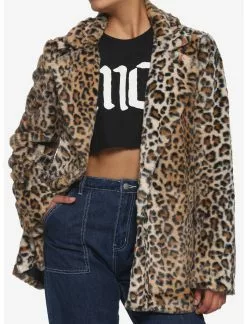 Null Leopard Faux Fur Coat